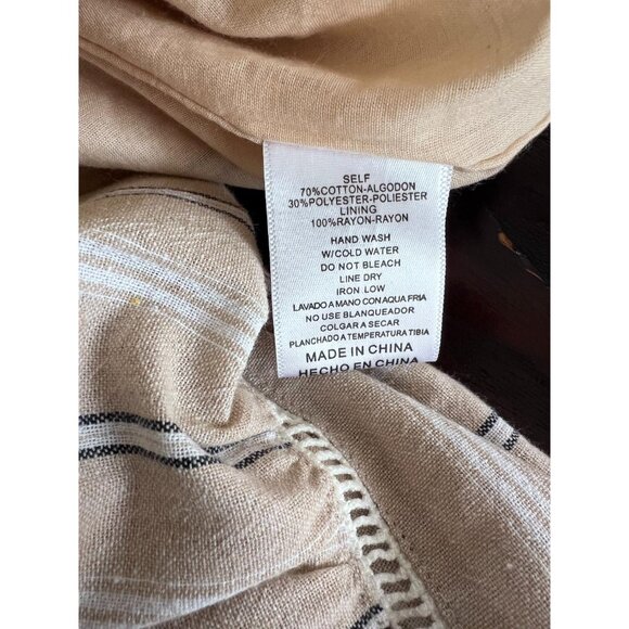 Listicle Mini Dress Women's Small Beige Striped Sleeveless Halter Summer Boho - Picture 3 of 5